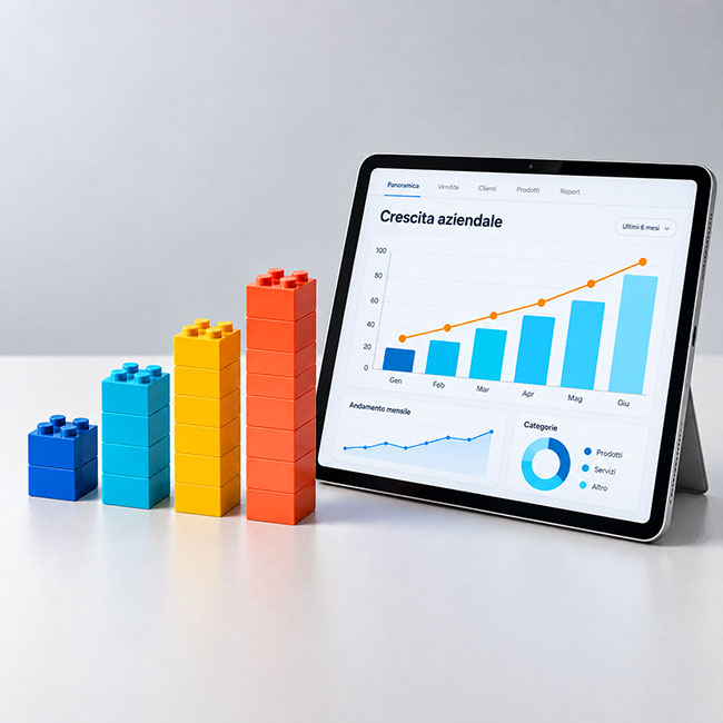 Analisi di report e grafici su una scrivania di lavoro